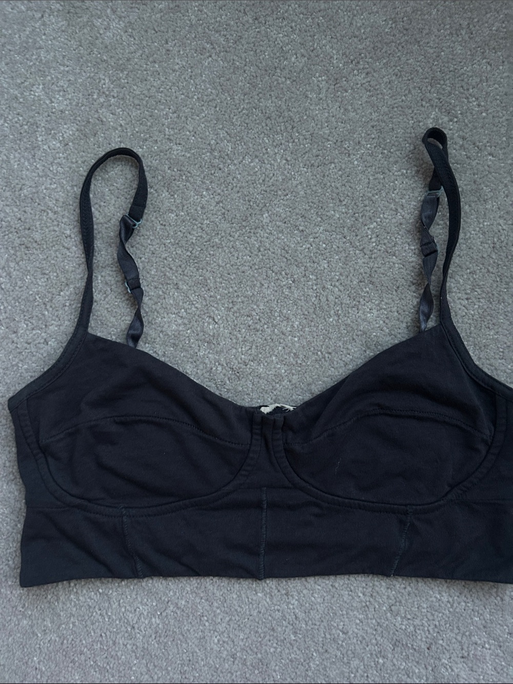 Aritzia Black Seam-Detail Bralette